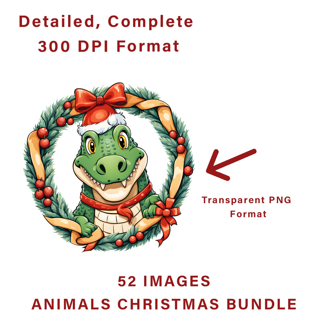 52 Cute Animal Christmas Bundle - Only 5 preview image.