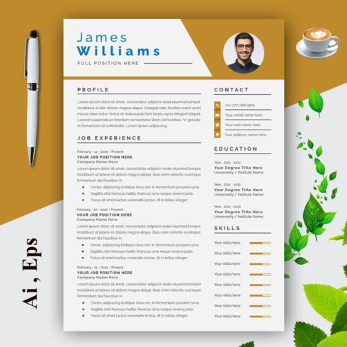 Creative Minimalist Resume Layout Set Line Accents cover image.
