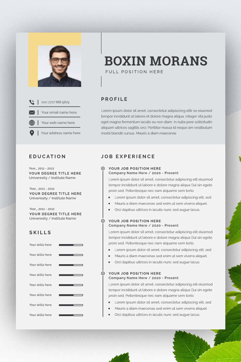 Creativity Resume Design and Cover Letter Layout pinterest preview image.