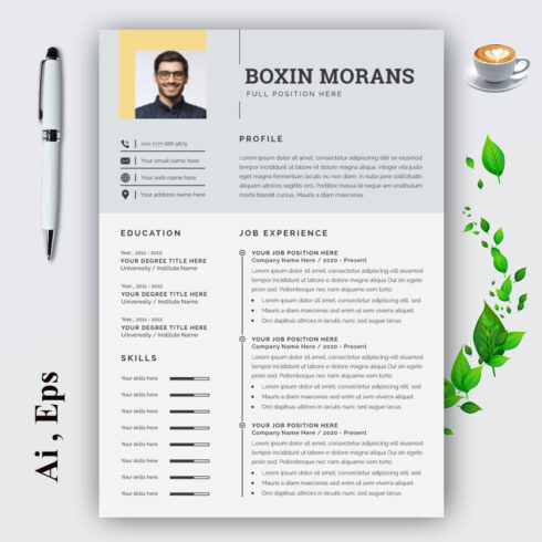 Creativity Resume Design and Cover Letter Layout cover image.