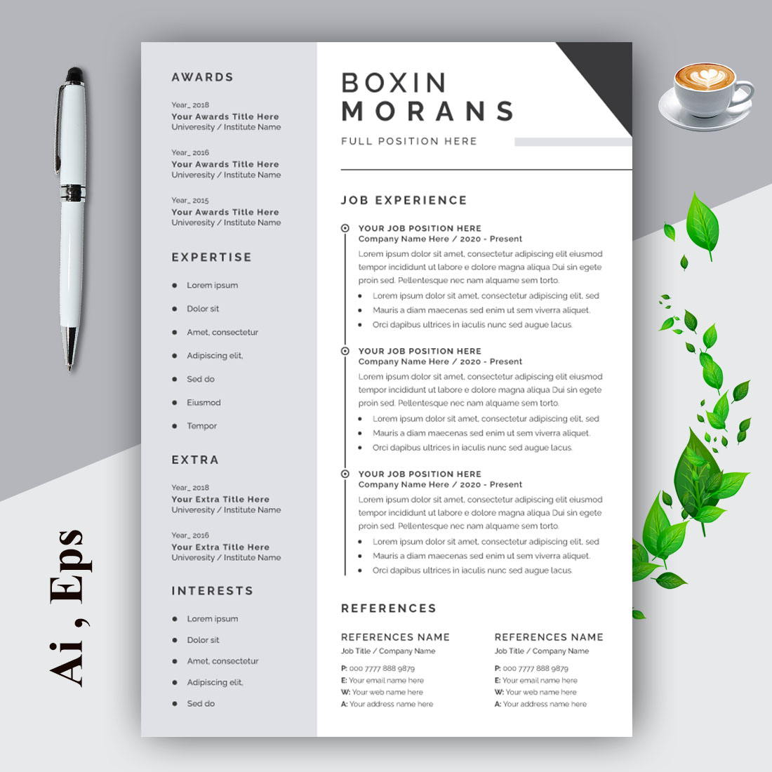 Business Cv Template Layout preview image.