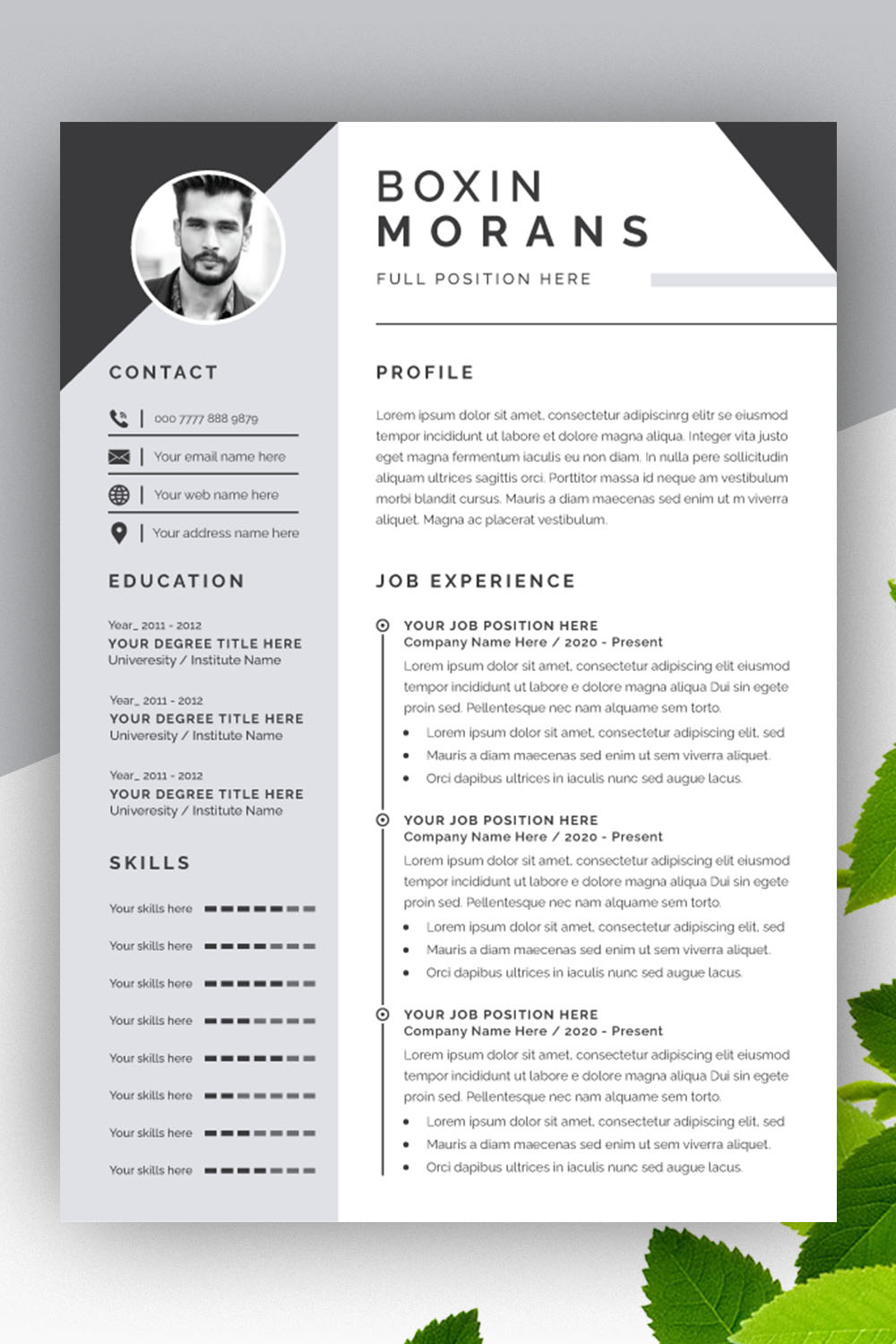 Business Cv Template Layout pinterest preview image.