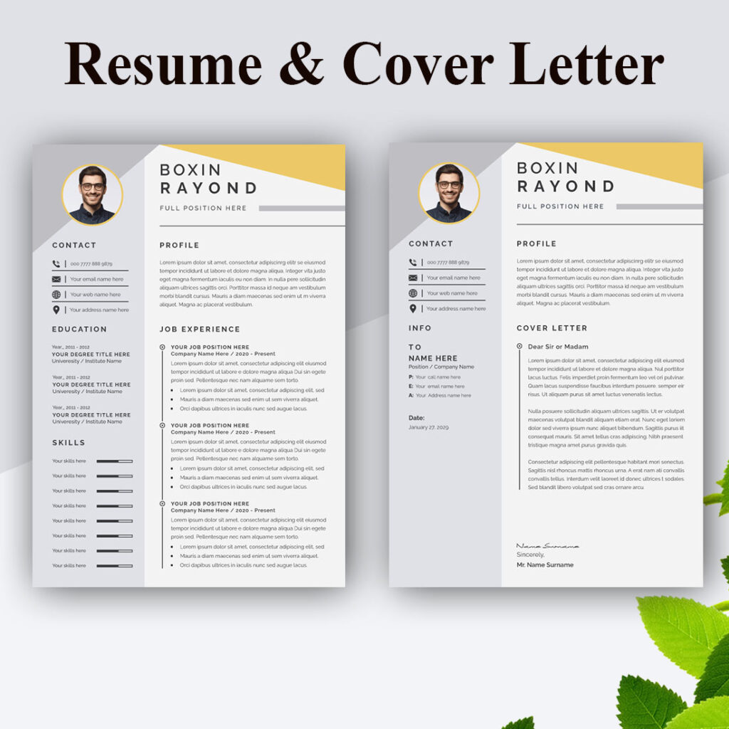 Creative Resume Template and Cover Letter Layout - MasterBundles