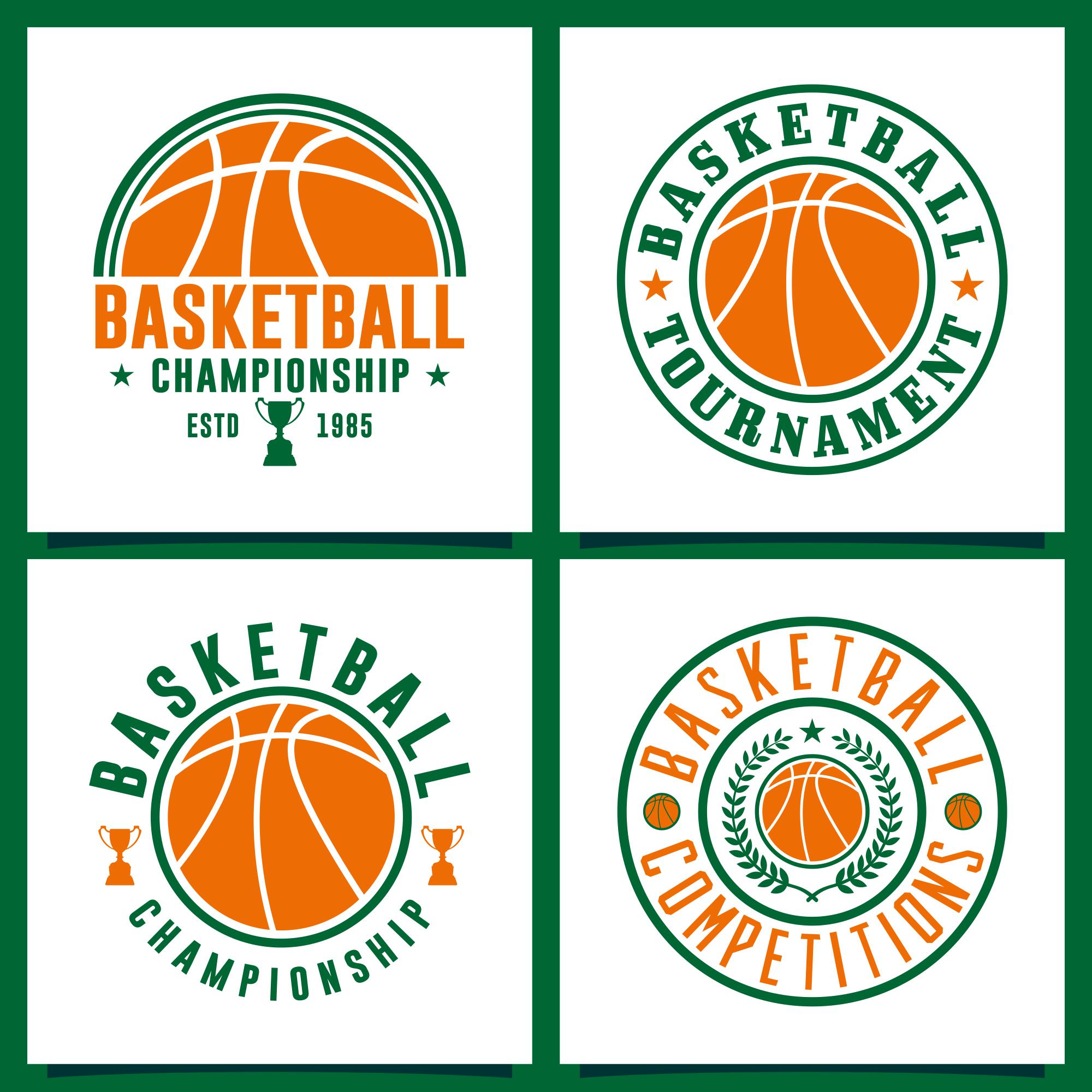 8 Basketball logo design collection preview image.