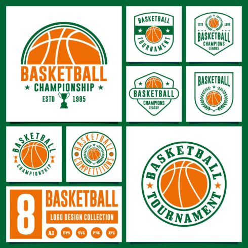 8 Basketball logo design collection cover image.