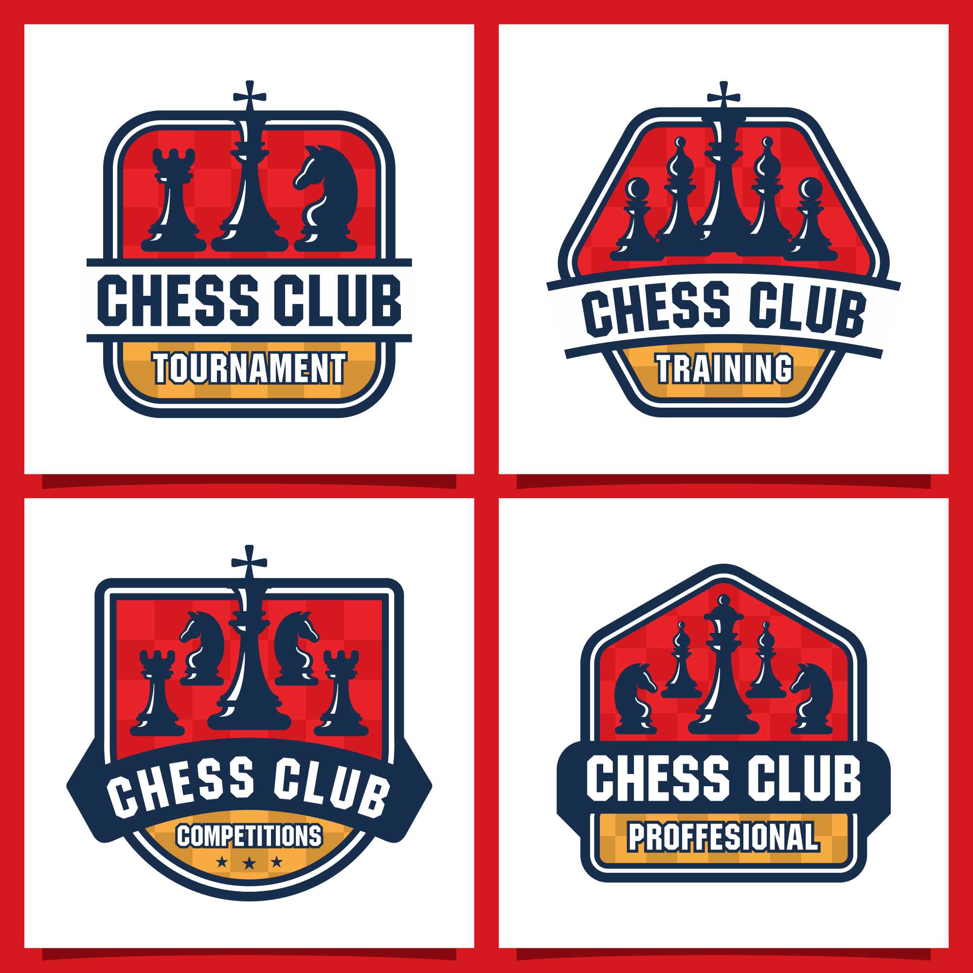 8 Chess logo design collection - $10 preview image.