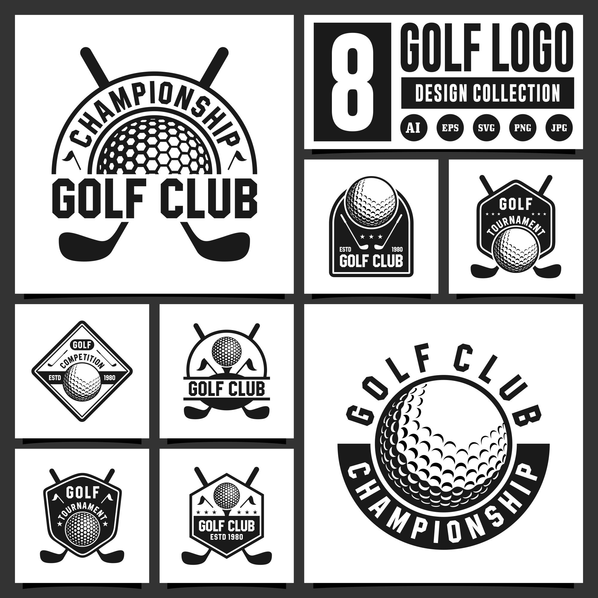 8 Golf logo design collection cover image.