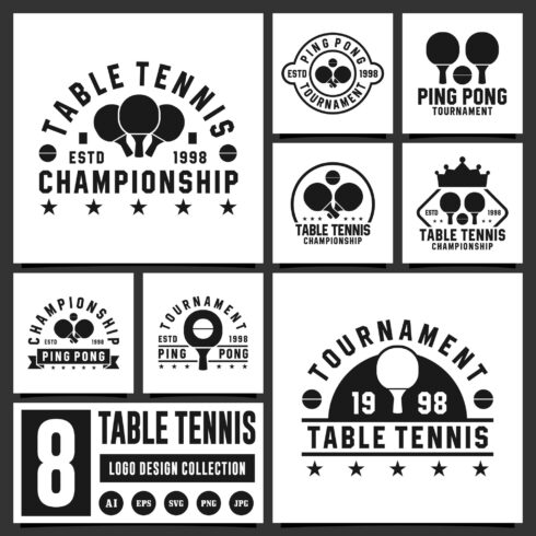 8 Table Tennis Ping pong logo collection - $8 cover image.