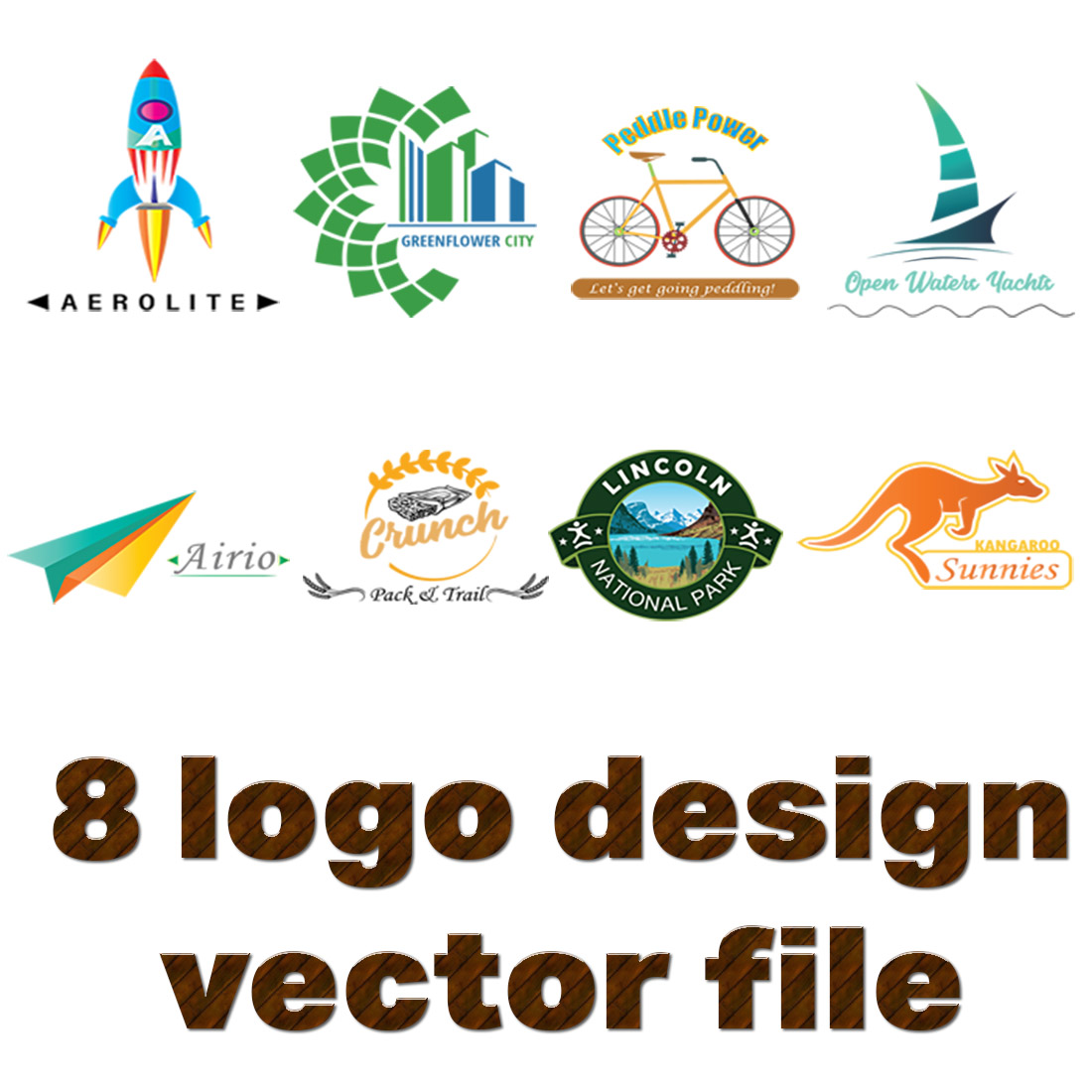 8 logo design vector file preview image.