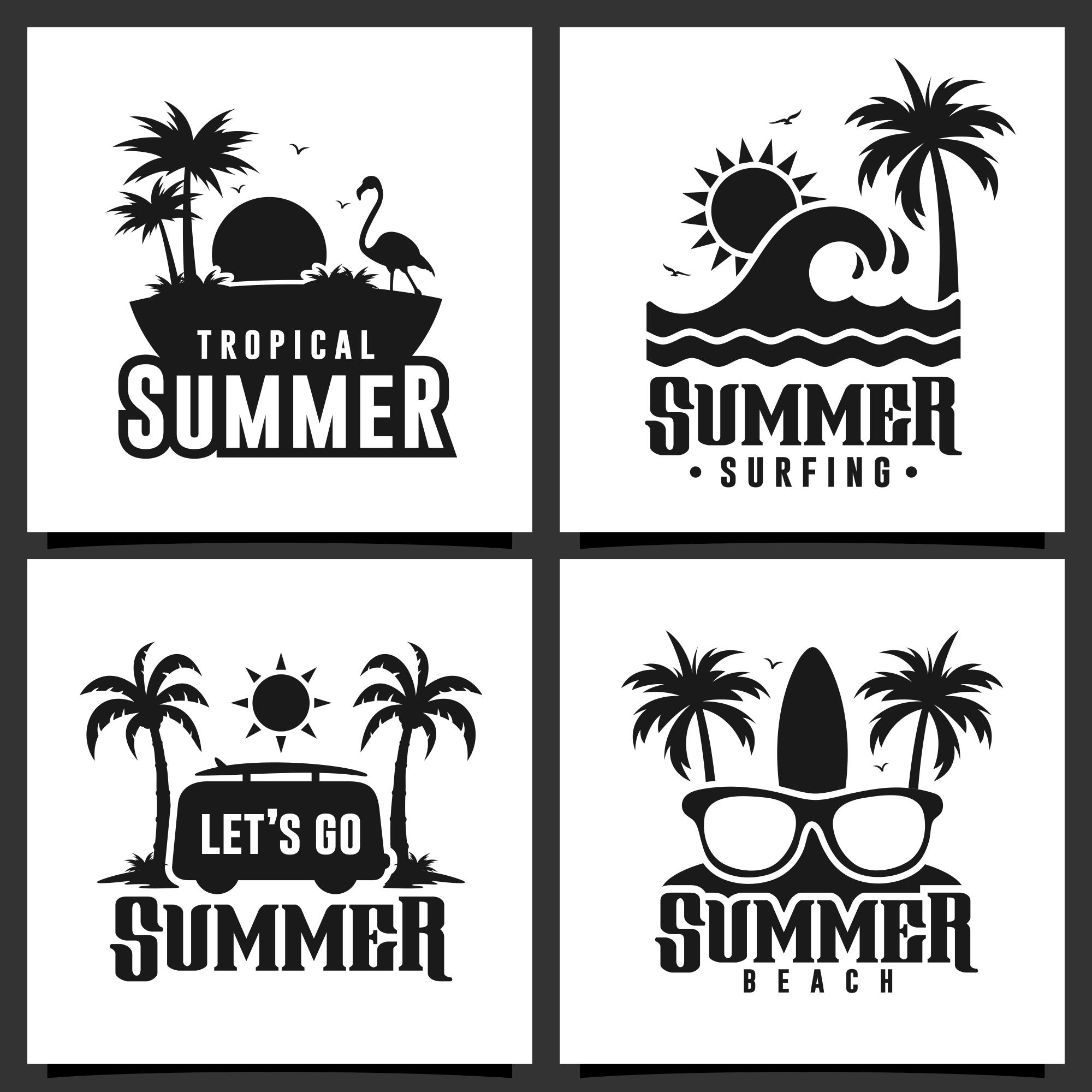 9 Summer logo design collection preview image.