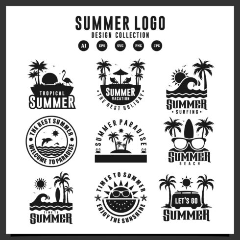9 Summer logo design collection cover image.