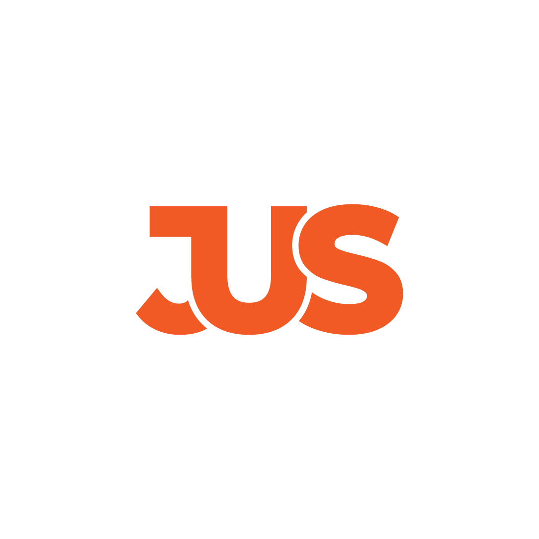 JUS Letter Logo design preview image.