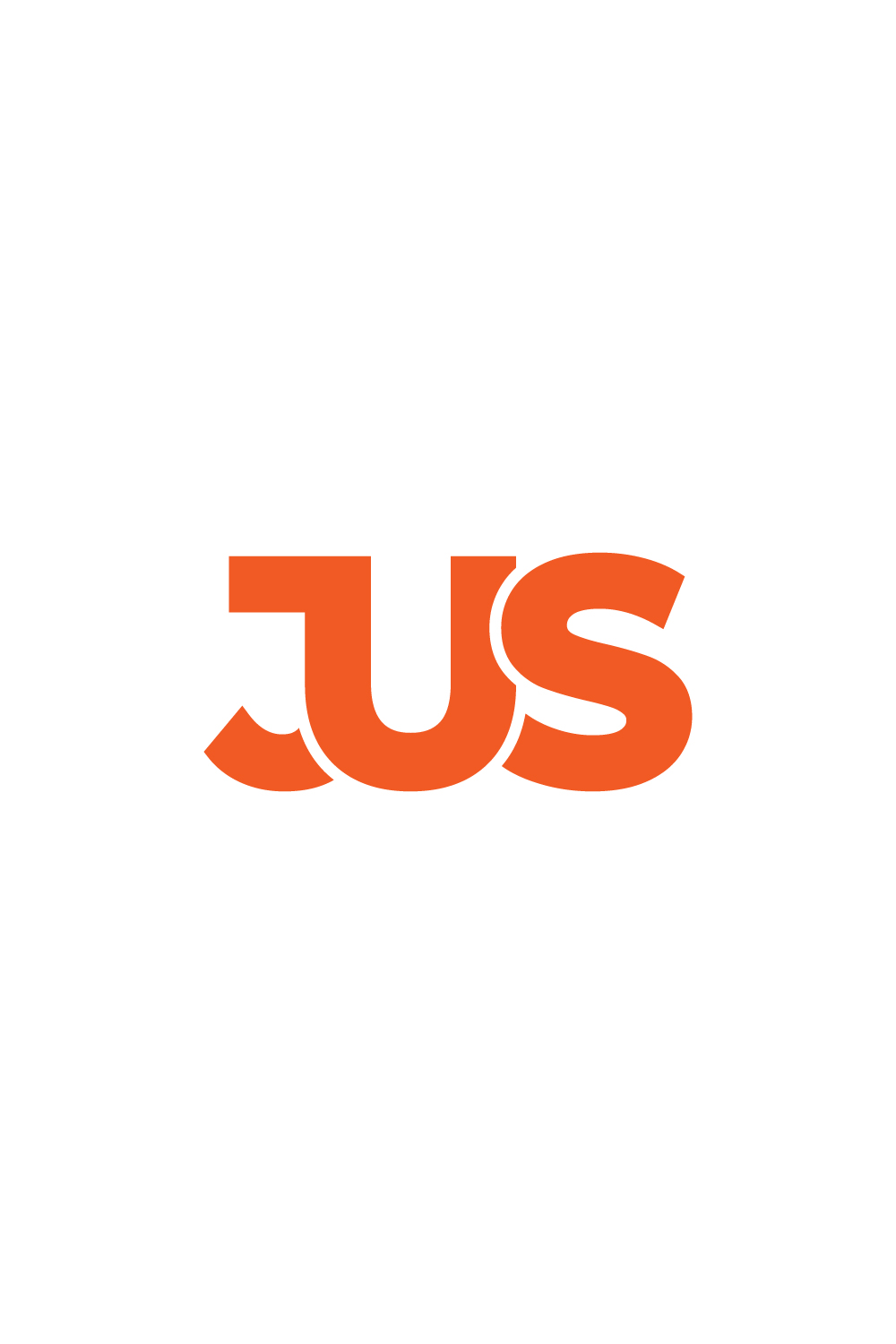 JUS Letter Logo design pinterest preview image.