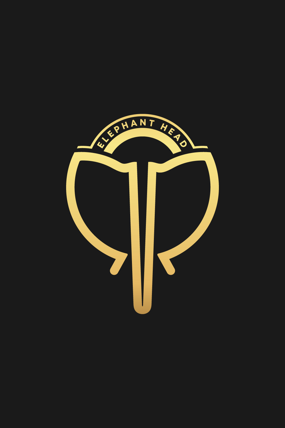 Elephant Head Luxury logo design pinterest preview image.
