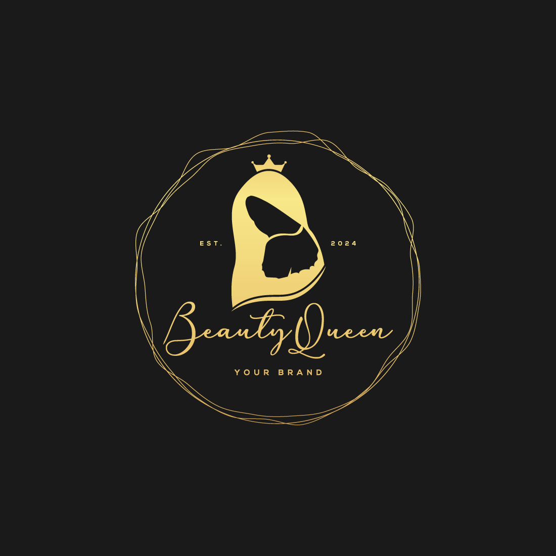 Beauty Queen logo design preview image.
