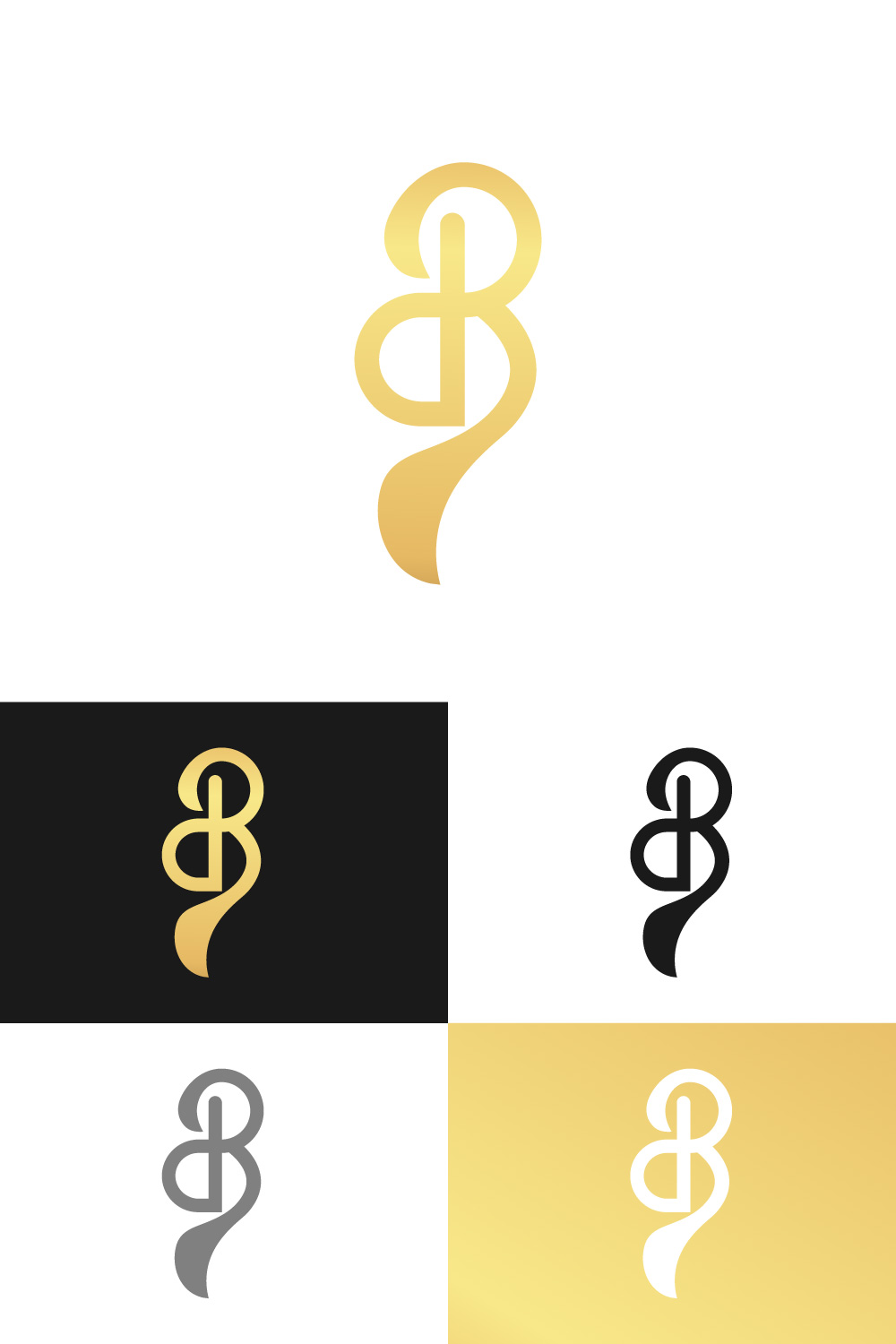 Luxury DB logo design pinterest preview image.