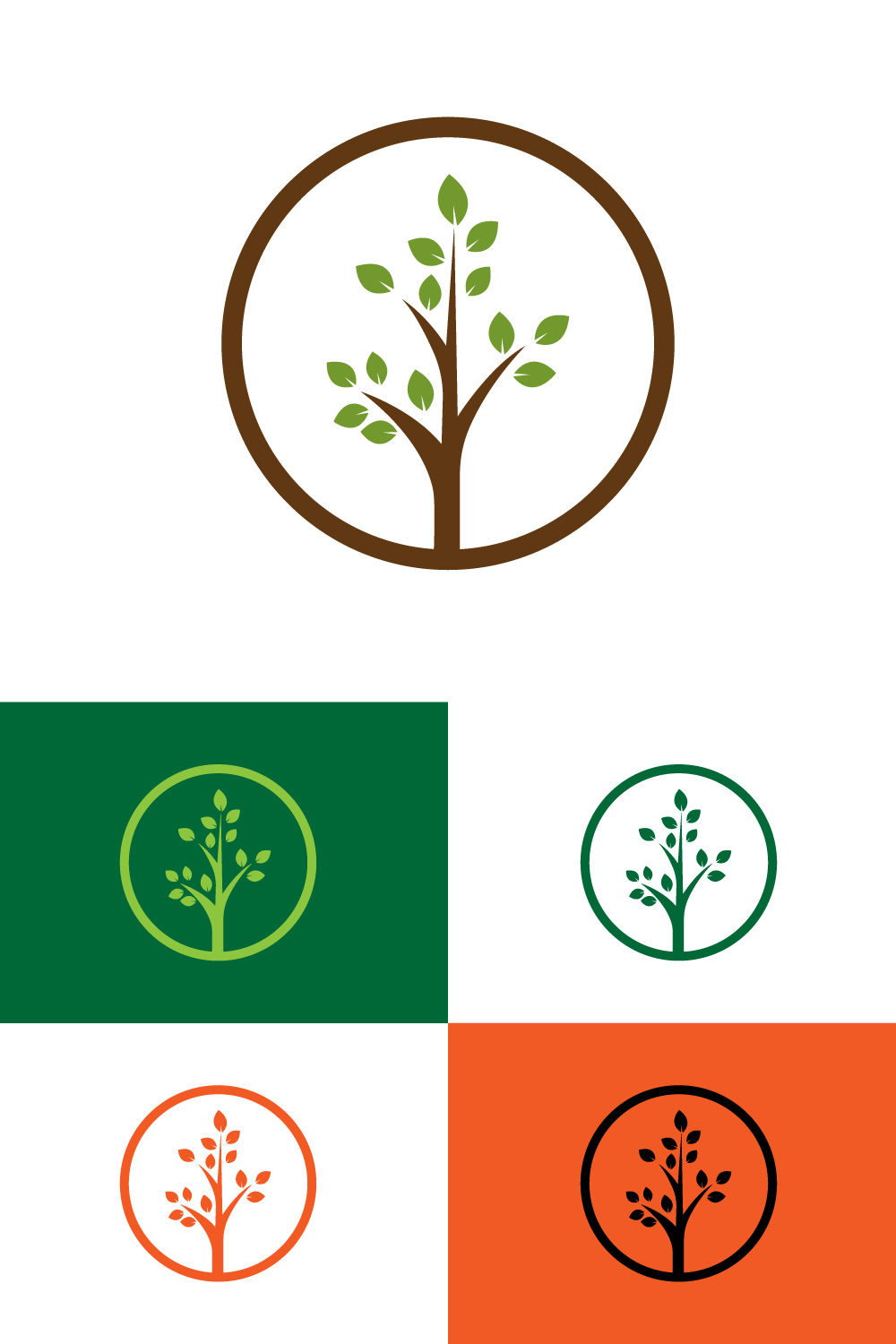 Fresh Tree plant logo design pinterest preview image.