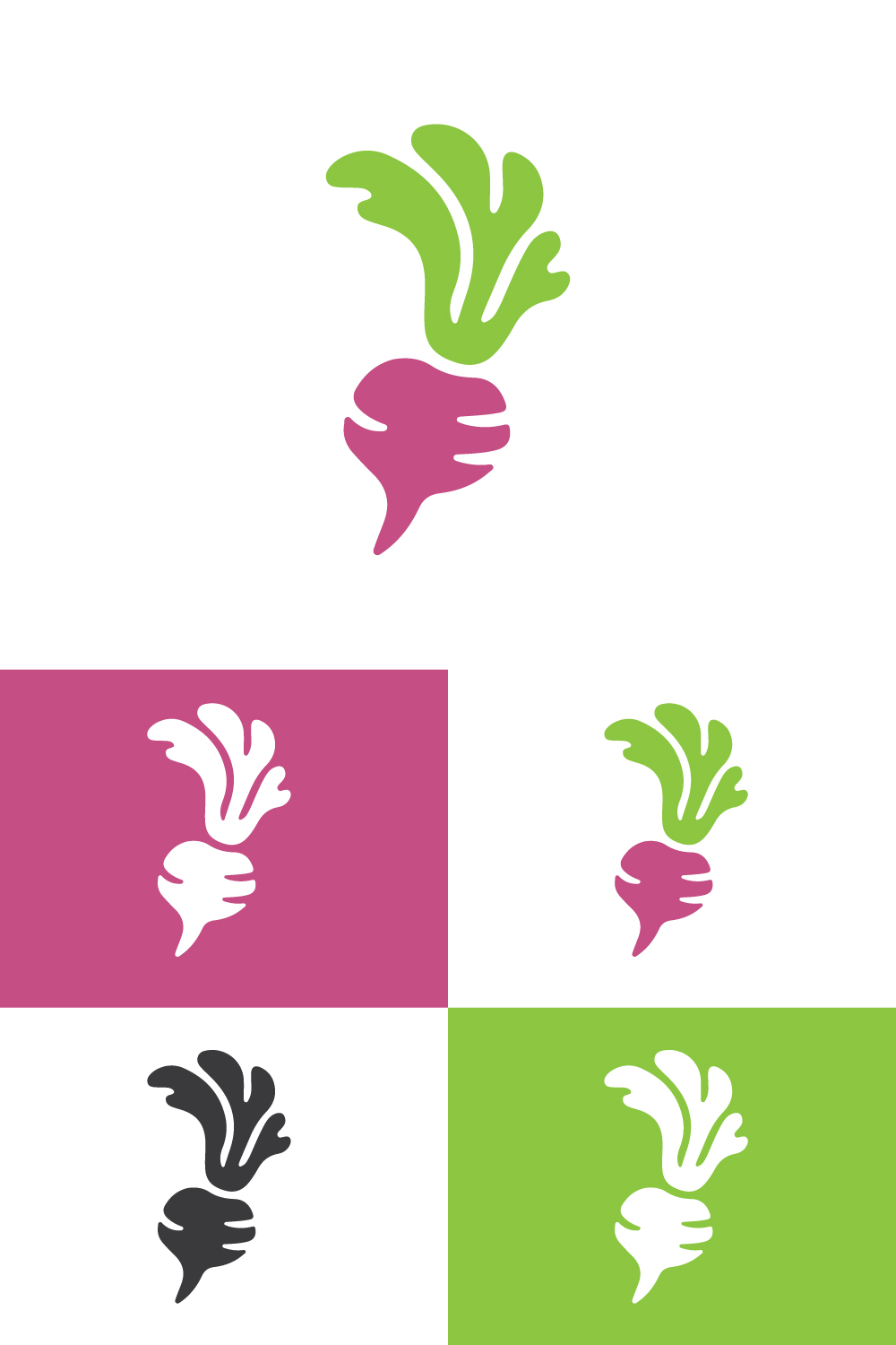 Vegetable icon logo design pinterest preview image.