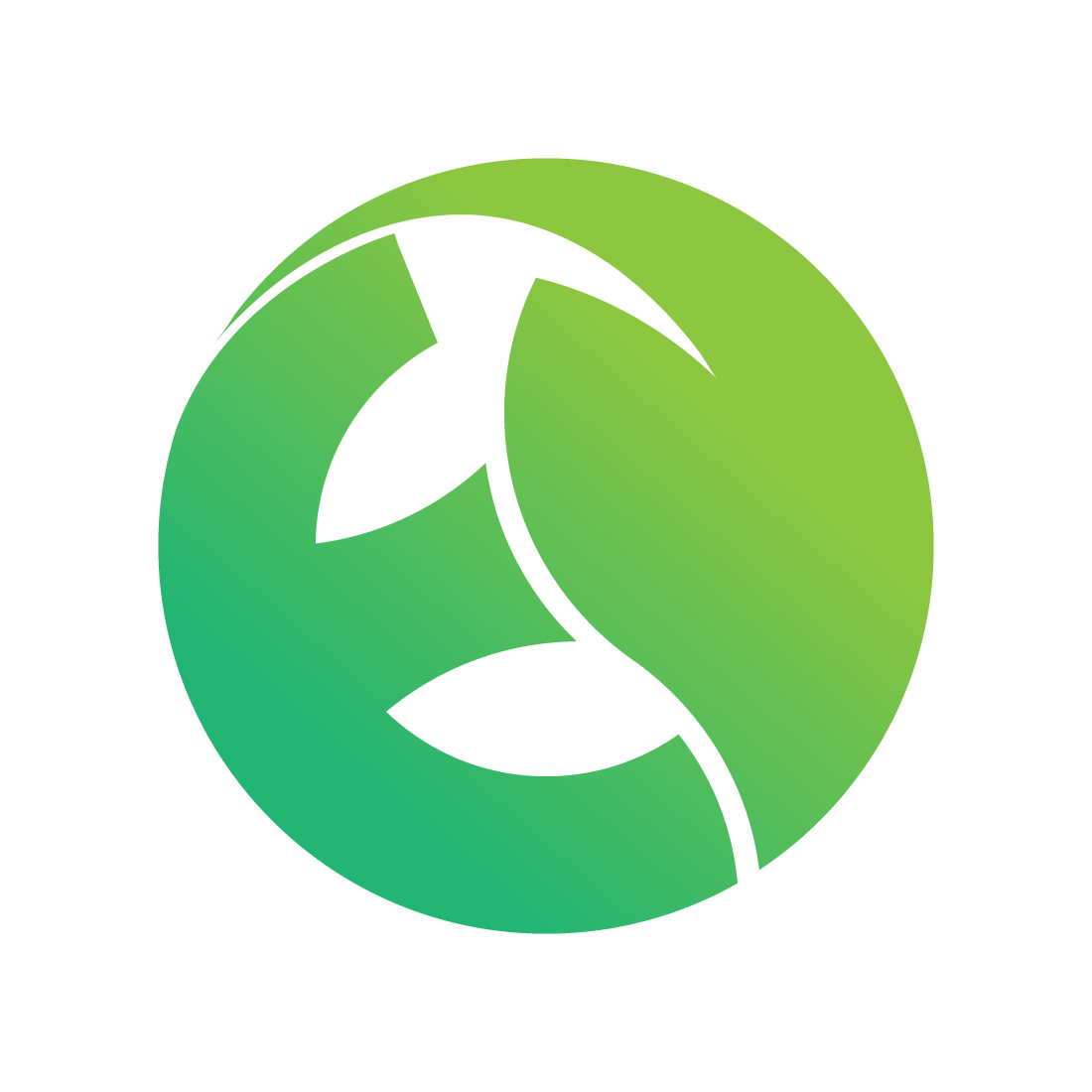 Eco E with fresh leaf logo design preview image.