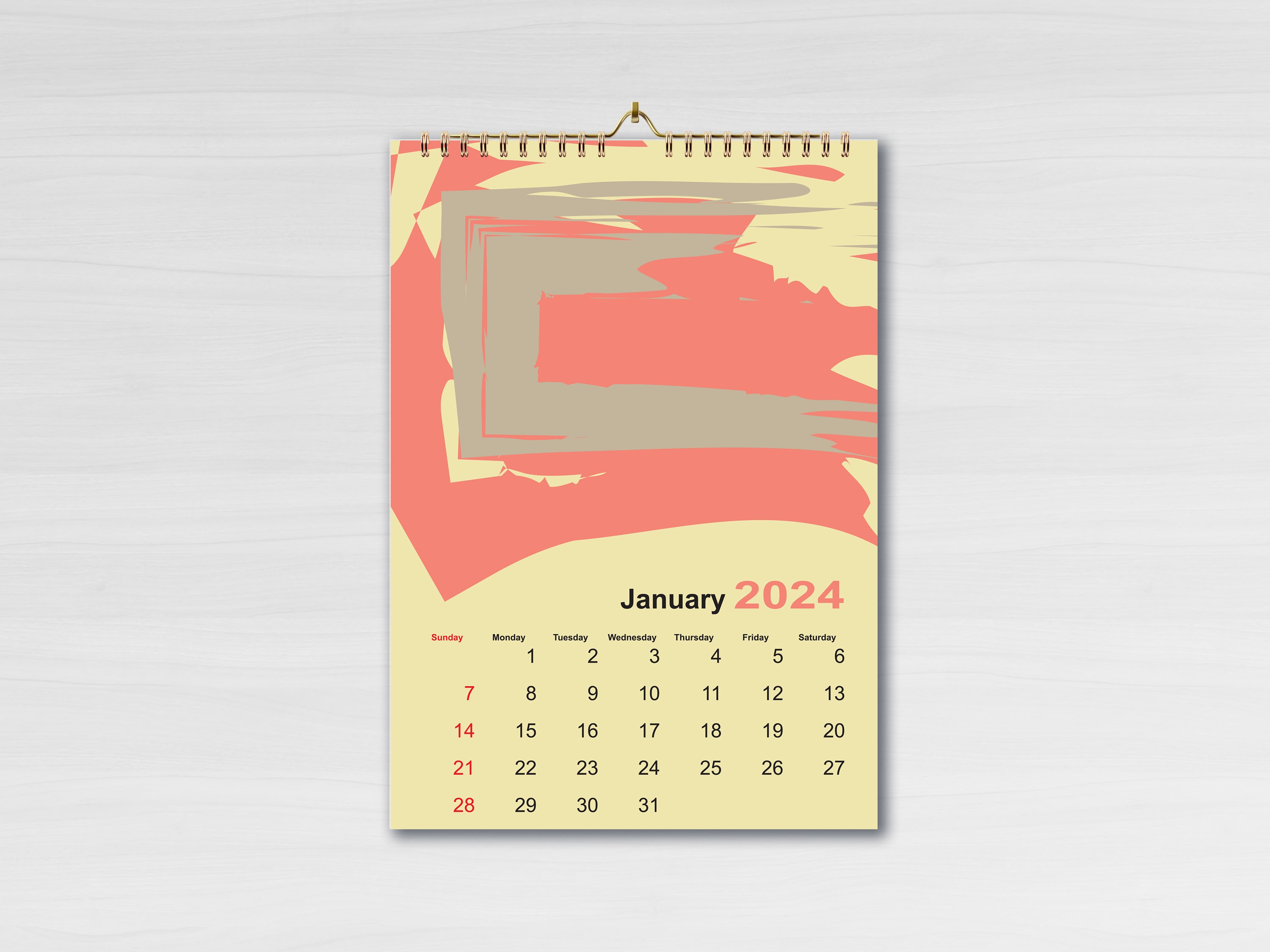 abstract colourful vector wall calendar 2024 12 pages plus cover and page of 2025 year calendar editable size a4 sample 2 min 157