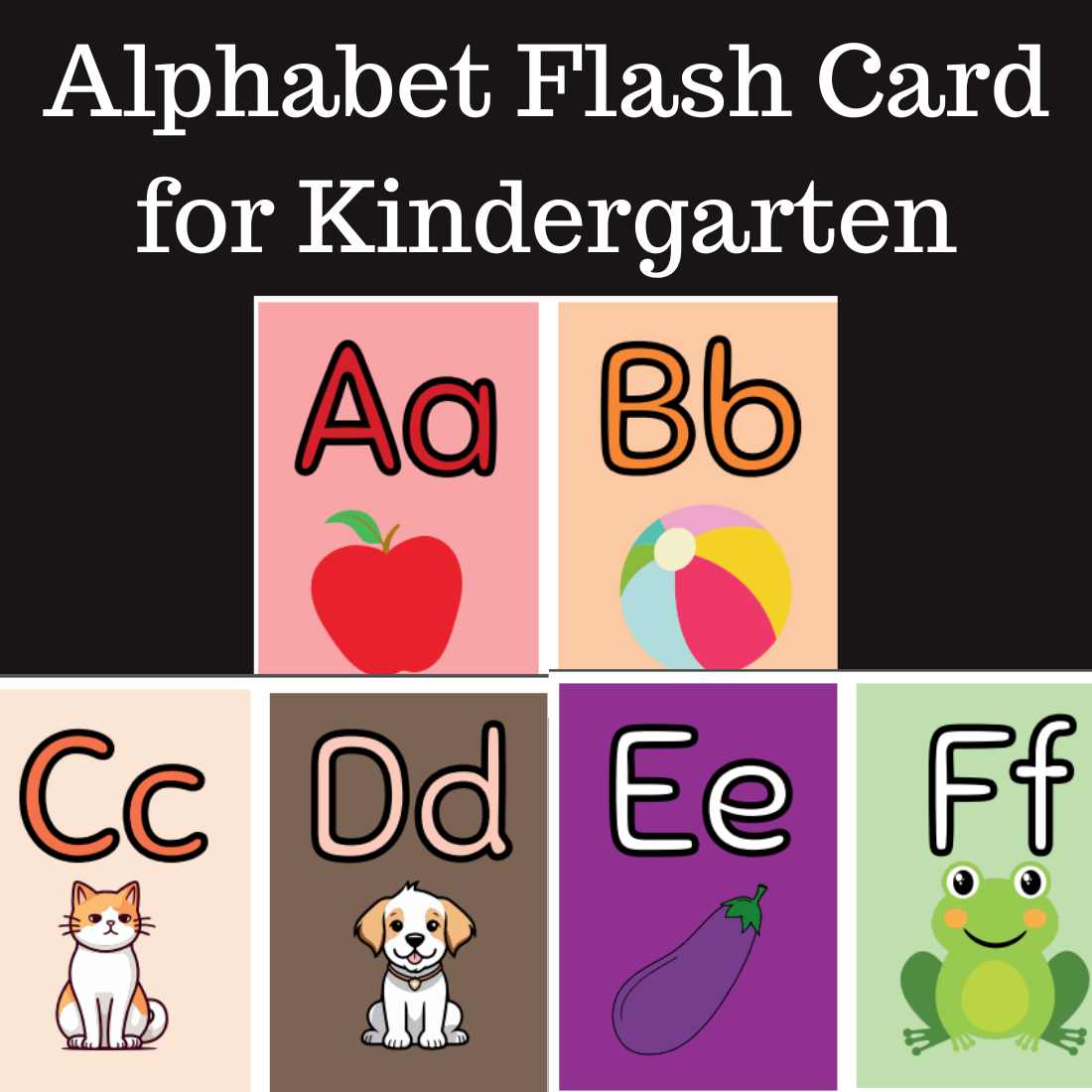 Alphabet Flash Card for Kindergarten (PDF Printable) cover image.