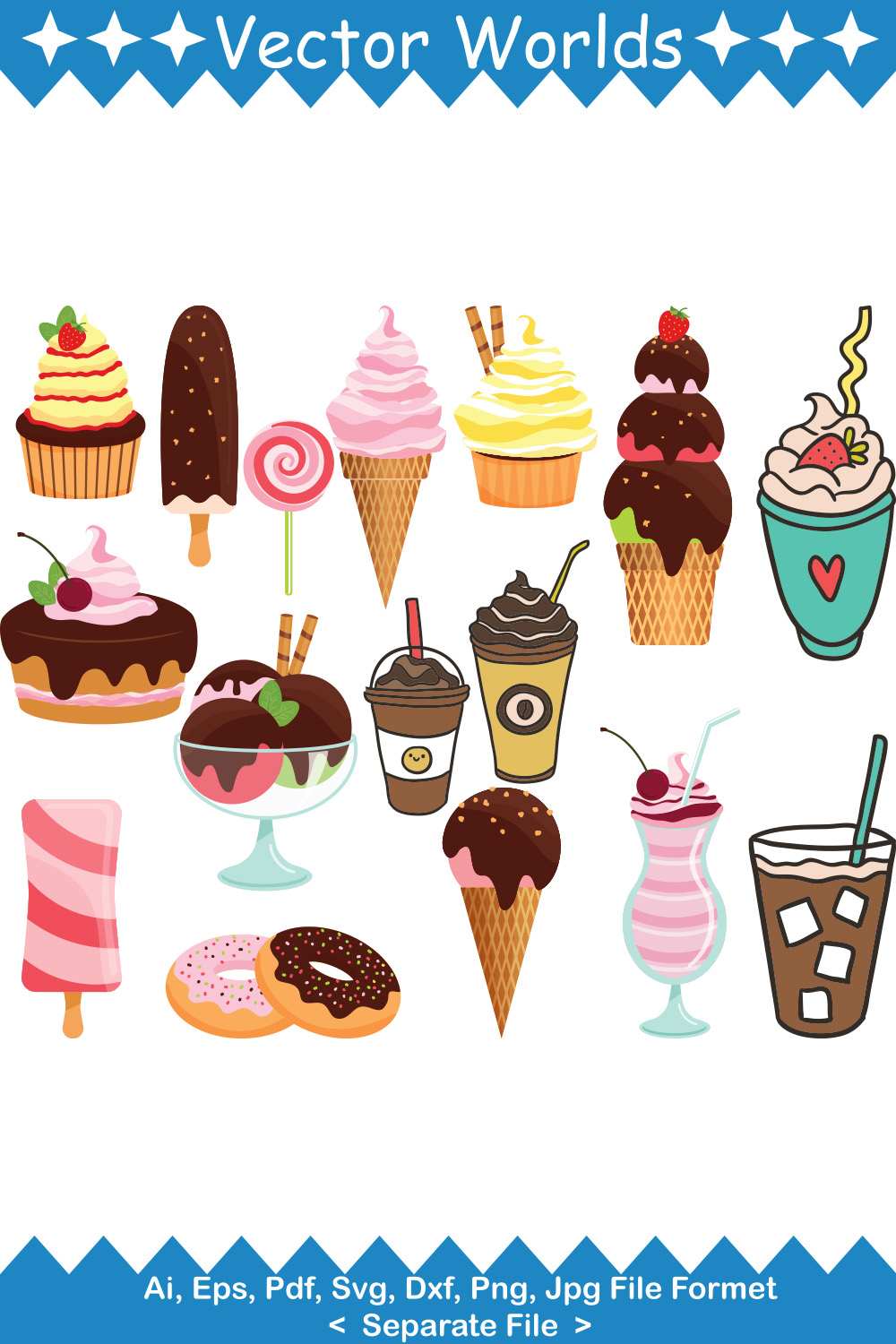 Milkshake SVG Vector Design pinterest preview image.