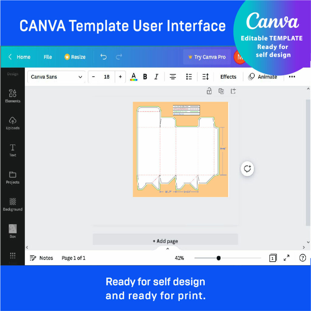Auto Lock Box Dieline Template MasterBundles