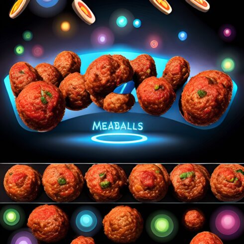 Meatballs delights: template for meatballs photo cover image.