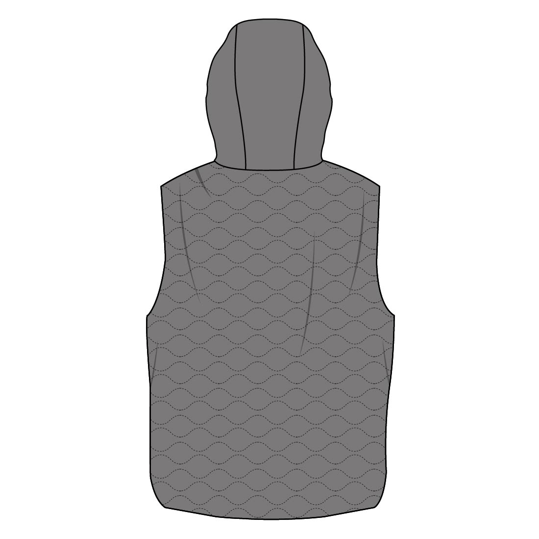 HOODED GILLET WITH CROSS ONION QUIT (MEN'S) preview image.