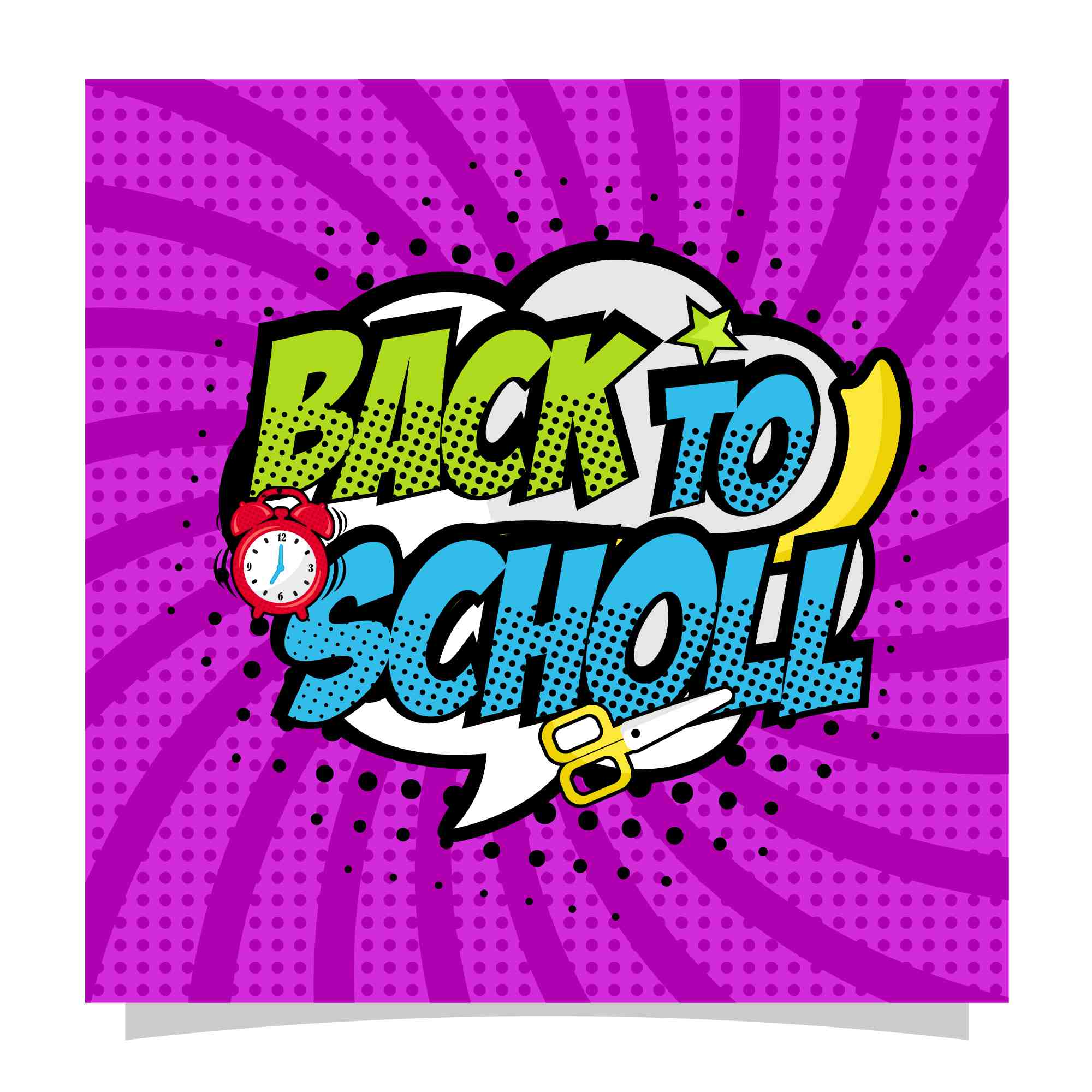 back to scholl pop art style vector design 3 332