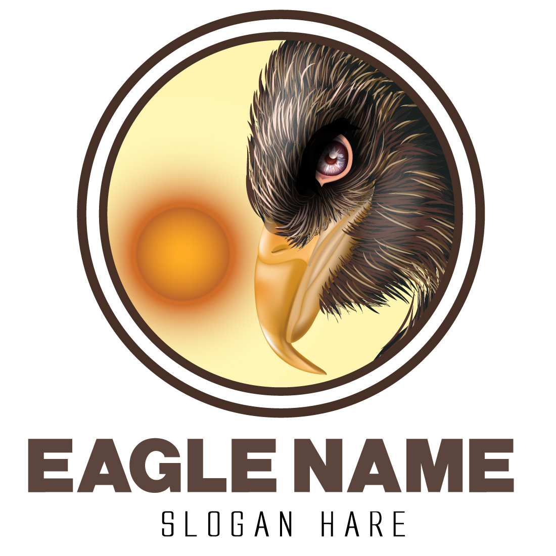 eagle logo with sun set background preview image.