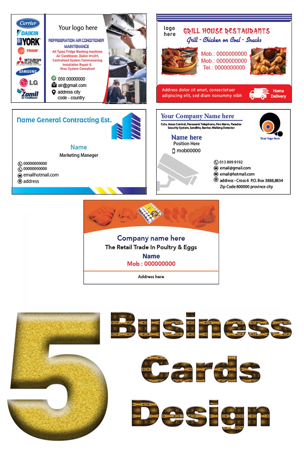 5 business card adobe illustrator pinterest preview image.