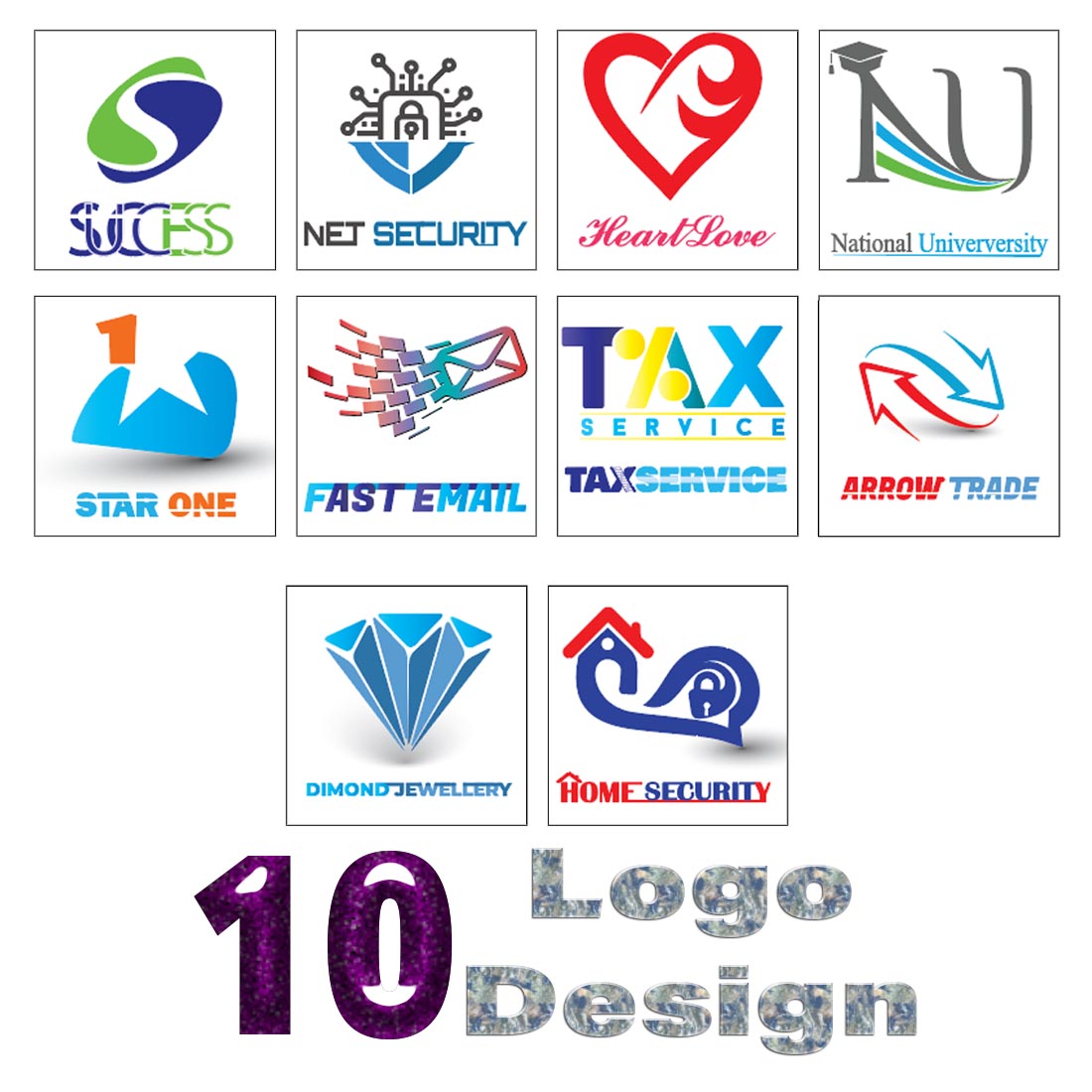 10 logo design vector preview image.