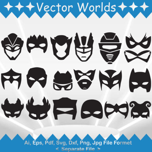 Super Hero's Mask SVG Vector Design cover image.