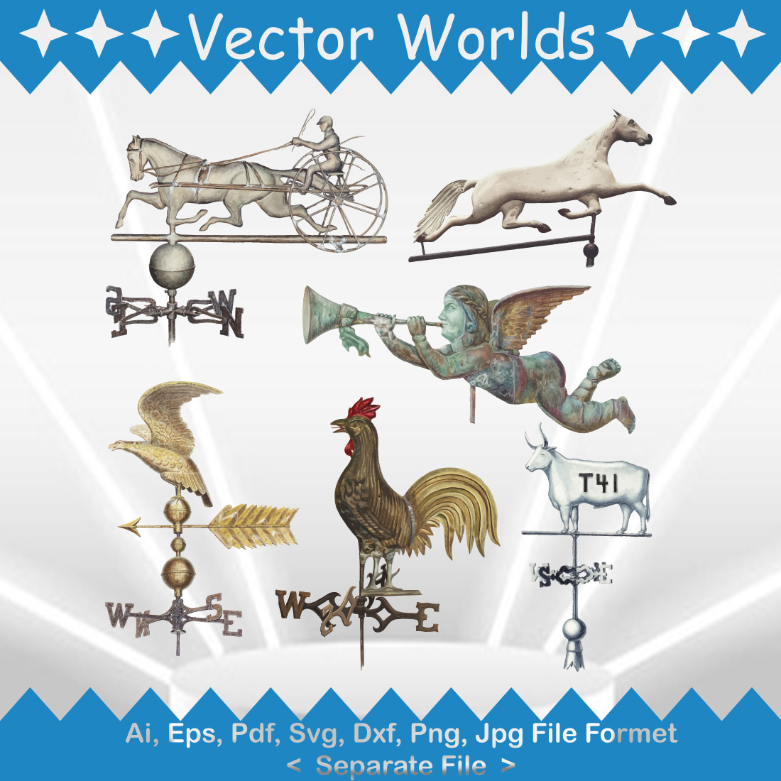 Weather Vane SVG Vector Design cover image.