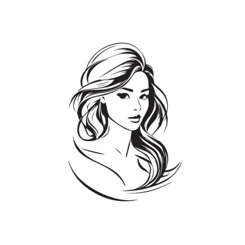 Beauty girl black and white logo cover image.