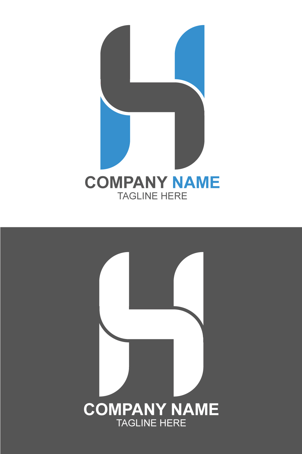 Modern H Letter Logo Design pinterest preview image.