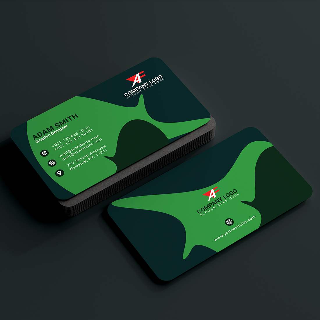 Modern Business Card 4 COLOUR VARIATION preview image.