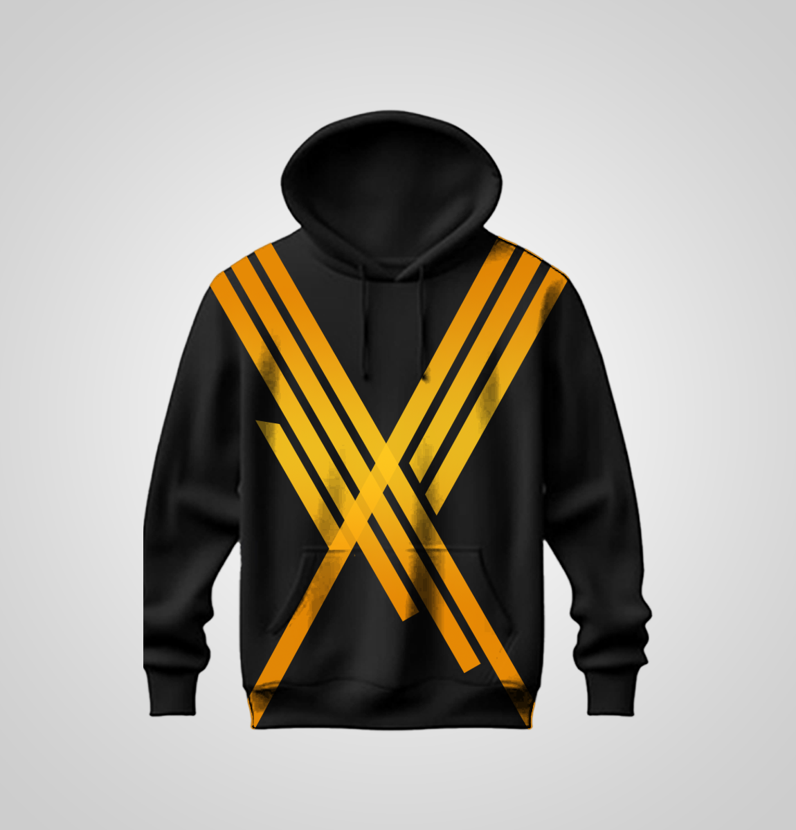 black hoodie with gold strip 203