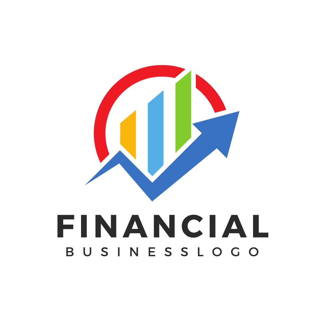 Financial Business Logo Template preview image.