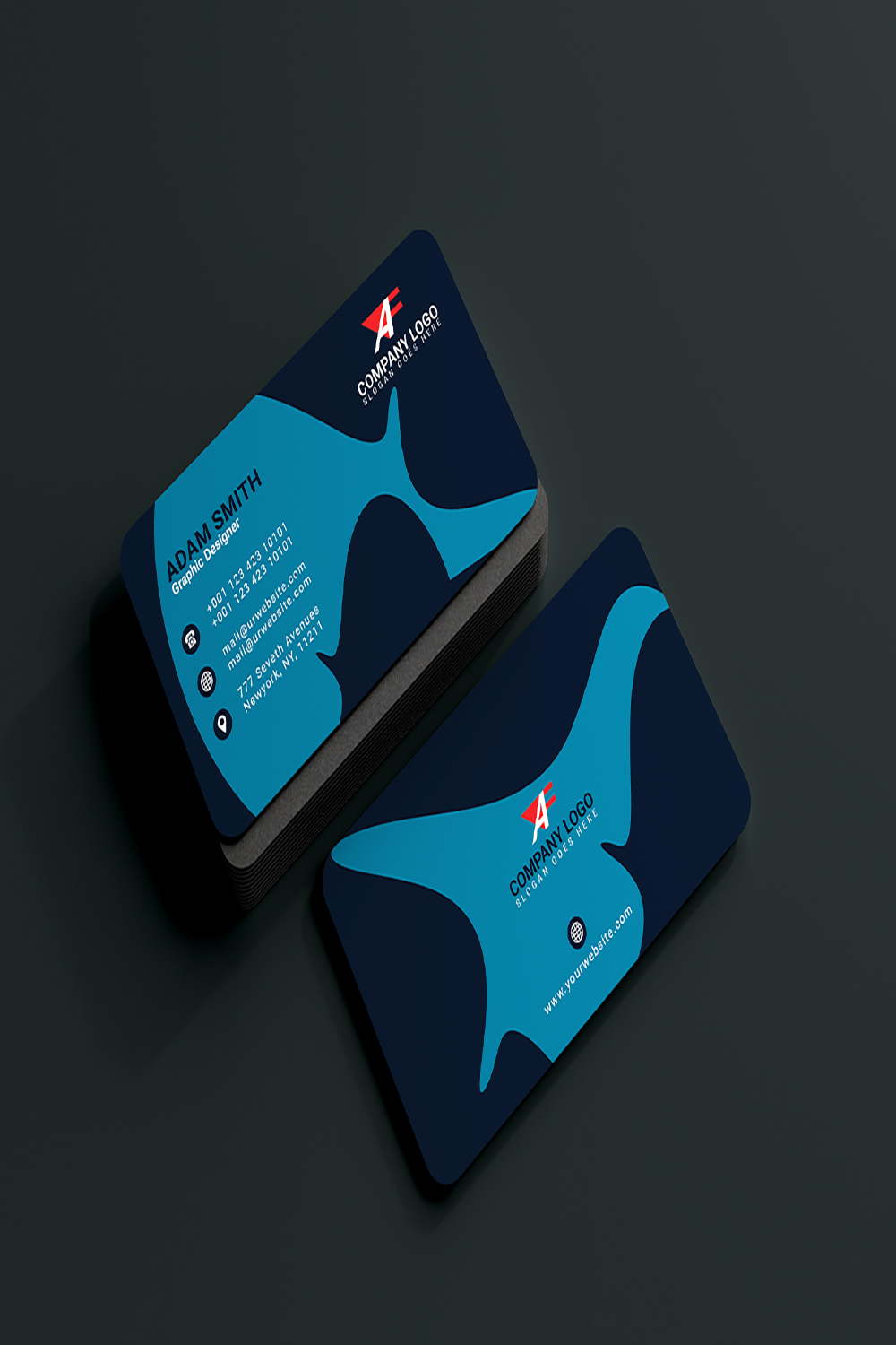 Modern Business Card 4 COLOUR VARIATION pinterest preview image.