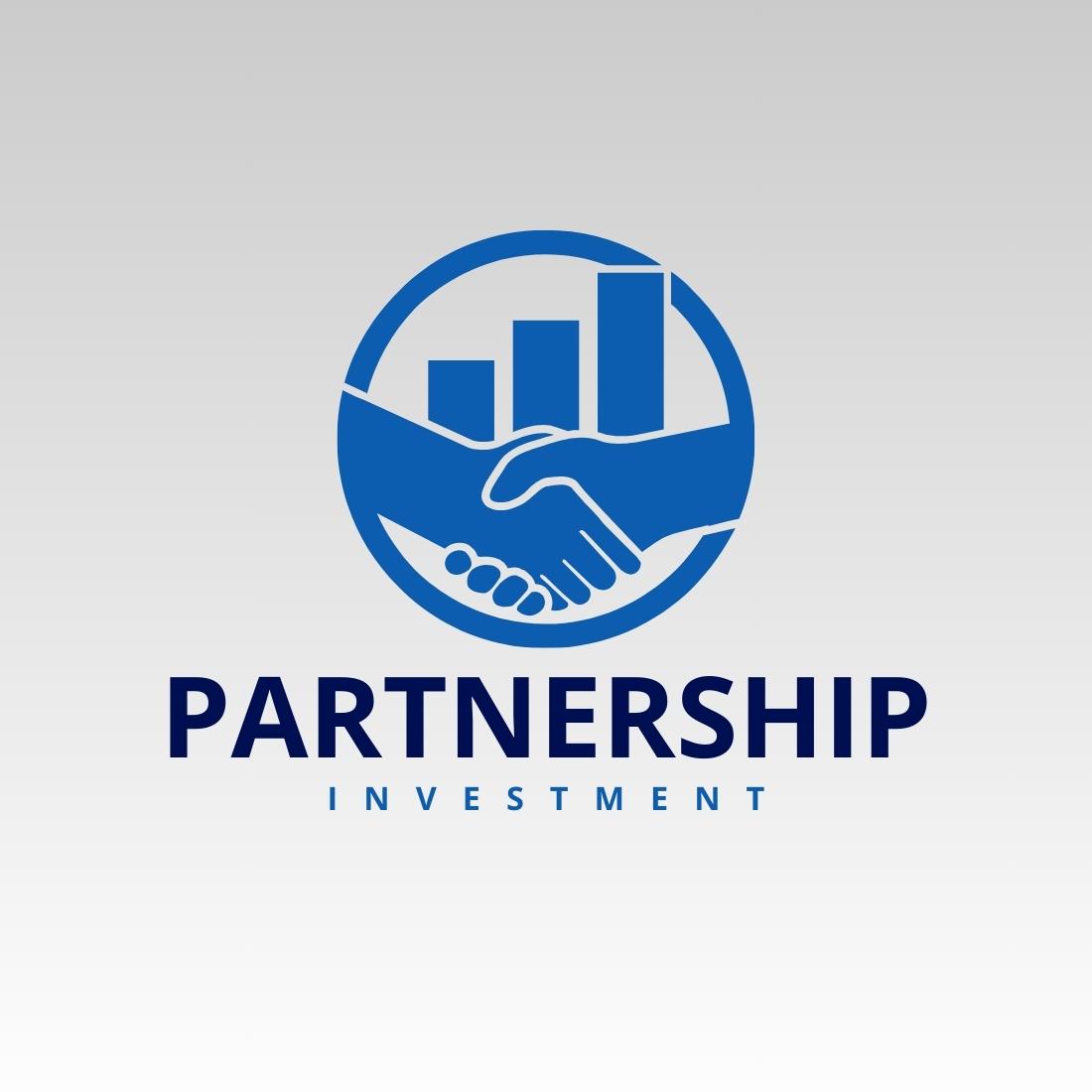 Blue Minimalist Partnership Logo Template cover image.