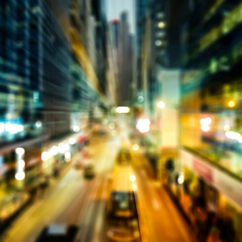 Cityscape Symphony: Retro Style Night Life with Cars and Street Lamps cover image.