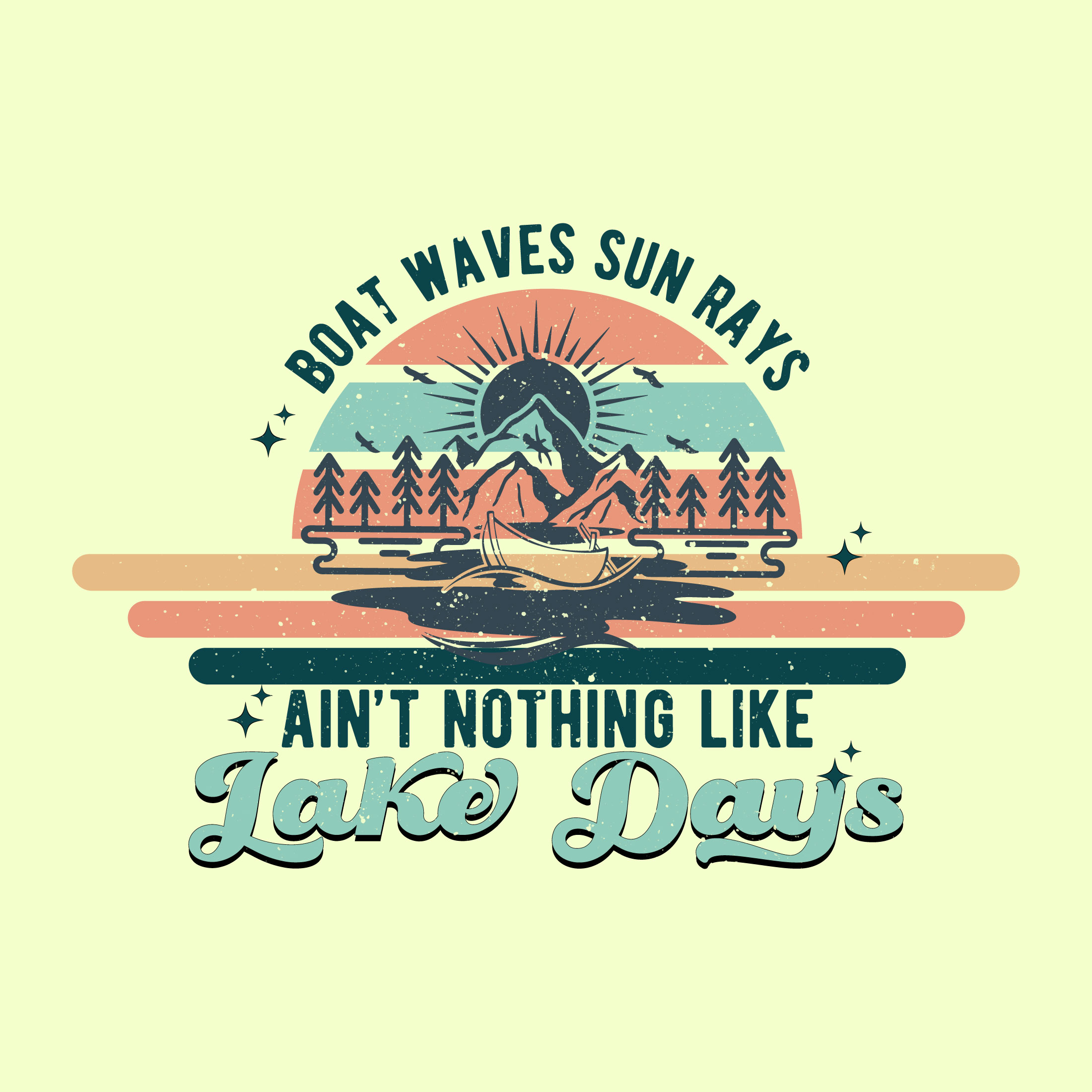boat waves sun rays aint nothing like lake days 499