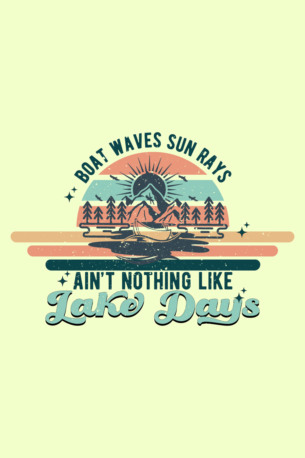 Lake Summer T-shirt Design pinterest preview image.