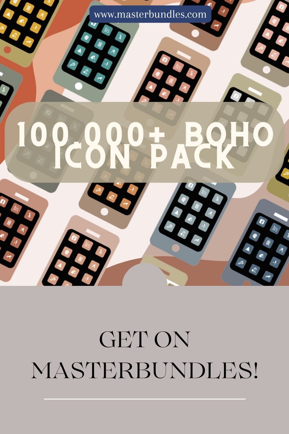 BOHO ICONS PACK pinterest preview image.