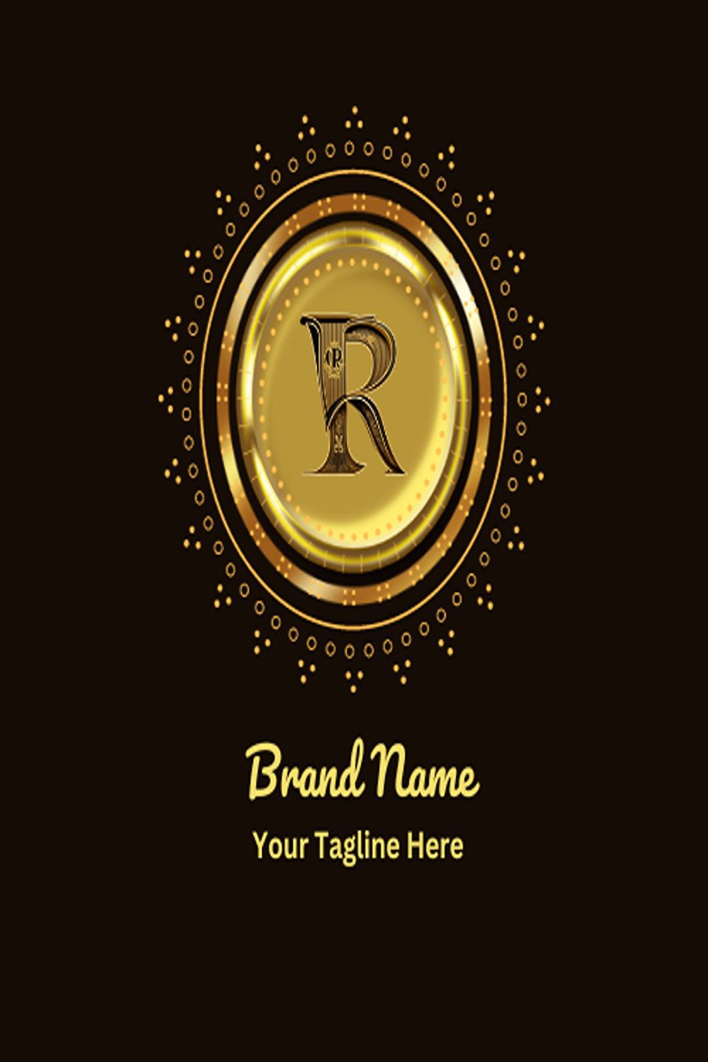 R - Luxury Letter Logo Design Template pinterest preview image.