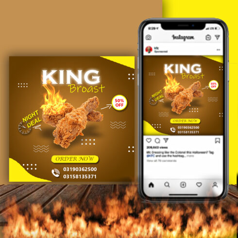 Social media post for fast food resturant cover image.