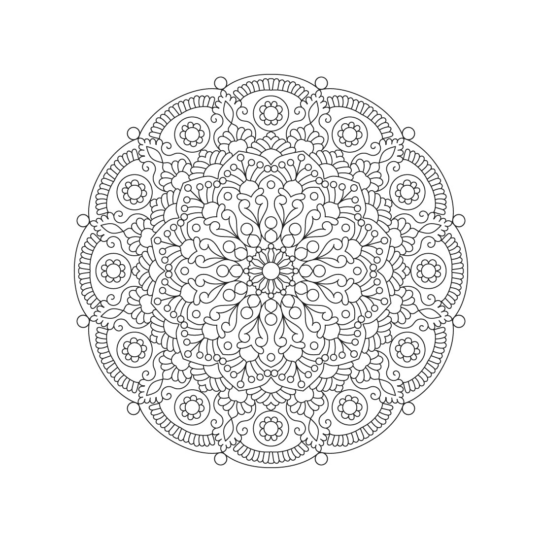 Bundle of 10 Enchanted Mandala for KDP Coloring Book interior Pages preview image.