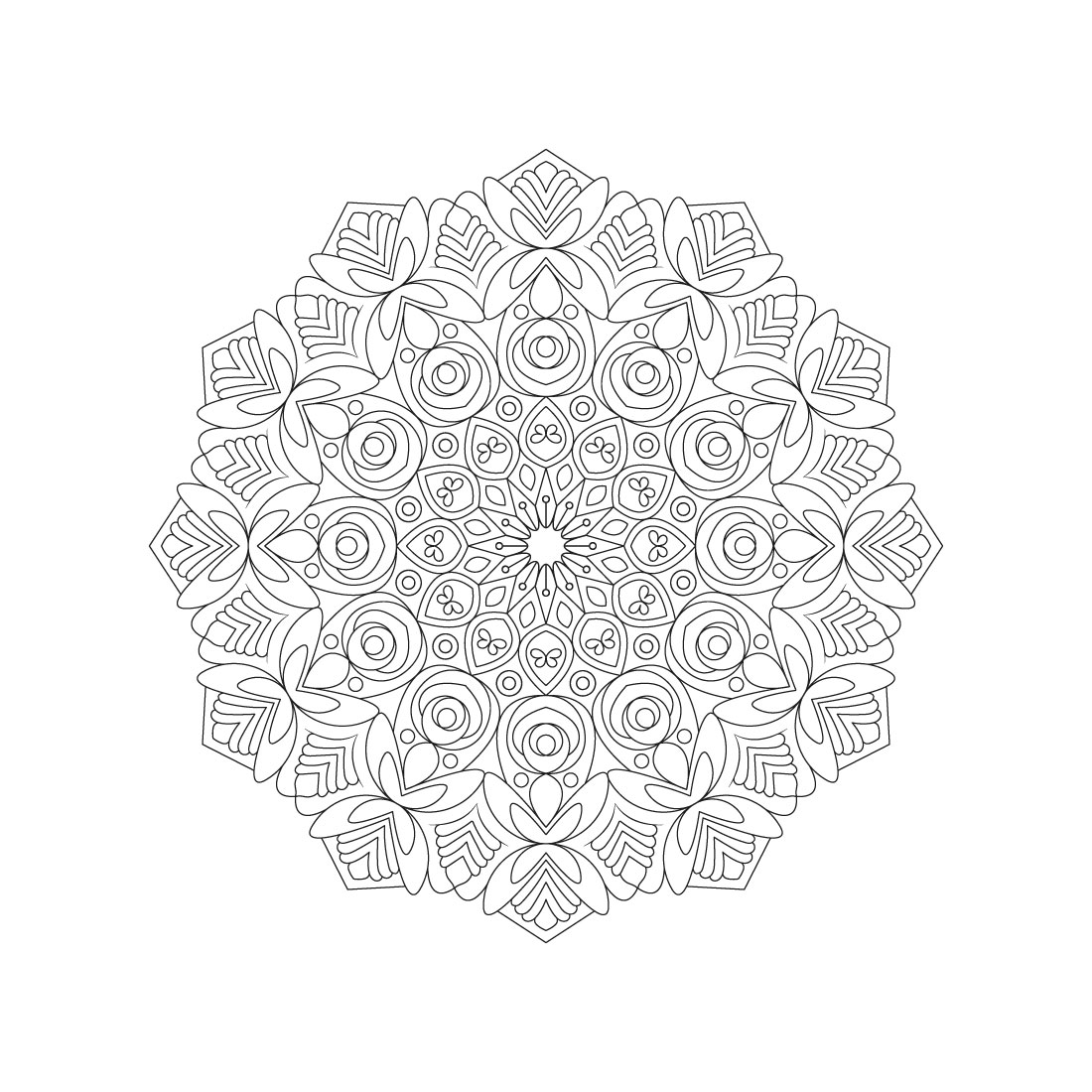 Bundle of 10 Fantasy Mandala for KDP Coloring Book interior Pages preview image.